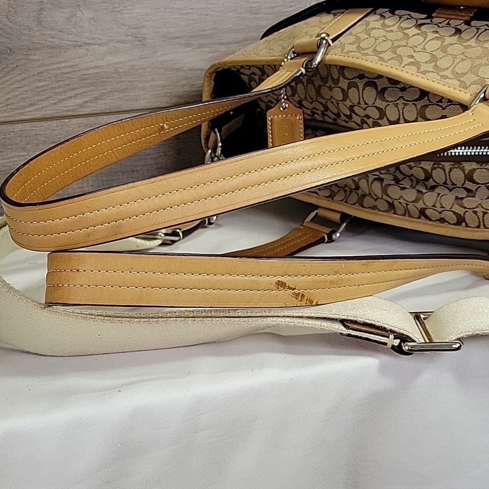 Vintage Coach Signature Canvas/Leather Crossbody Diaper Bag - Picture 6 of 16